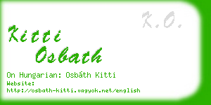 kitti osbath business card